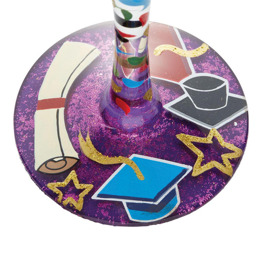 Hat's Off to the Grad Lolita Wine Glass