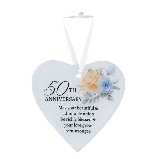 50th Anniversary..Glass Ornament