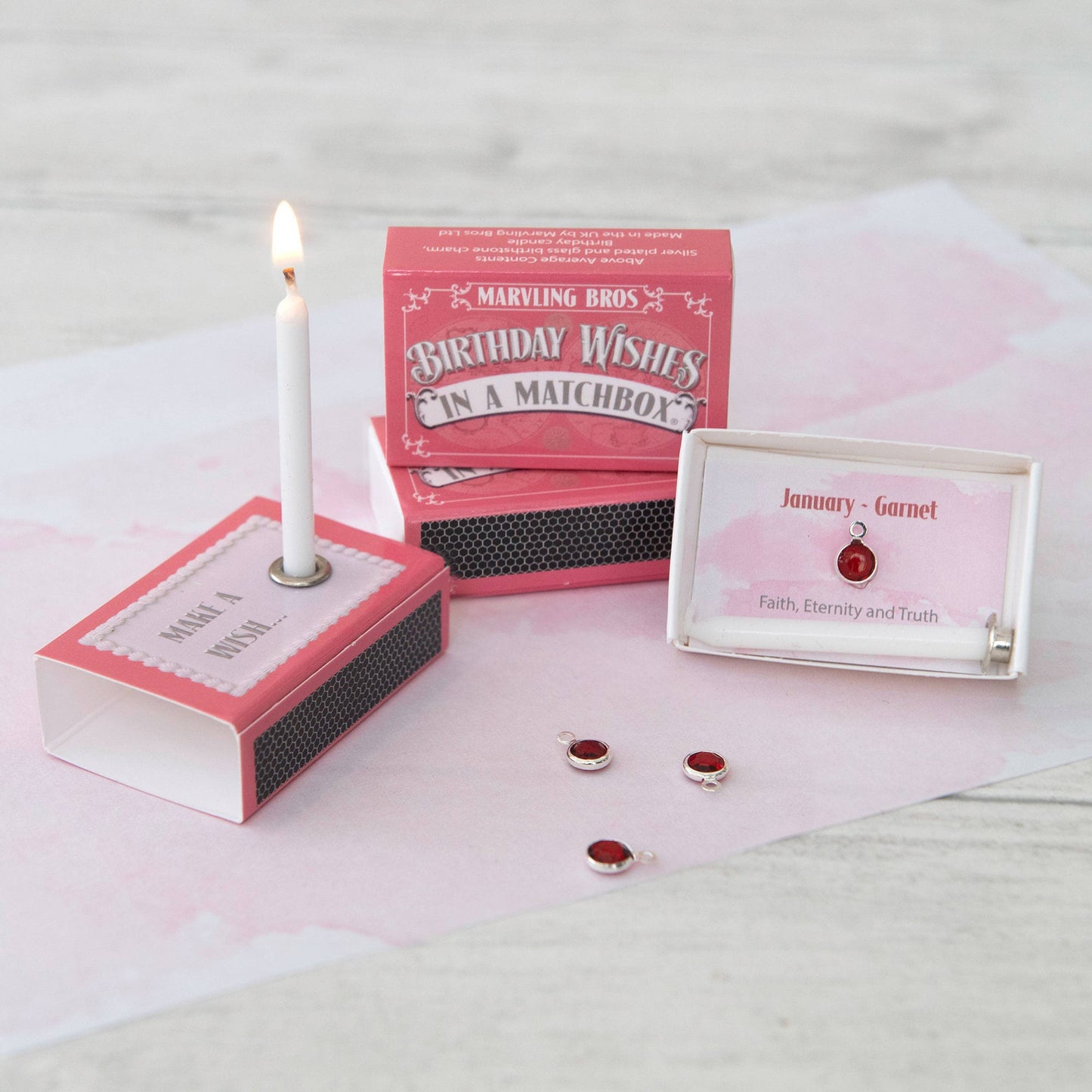 January Birthstone In A Matchbox