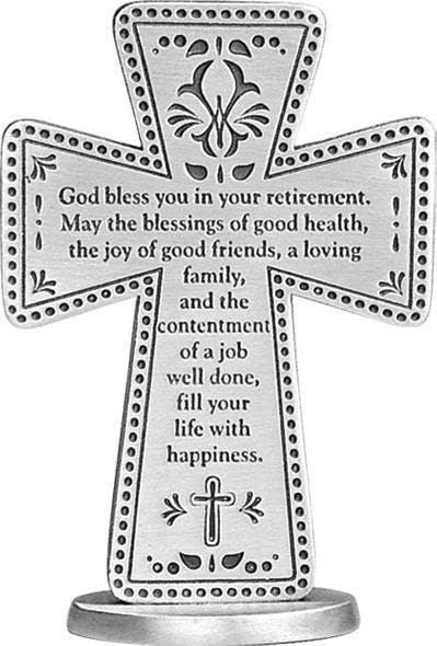 Retirement Standing Message Cross