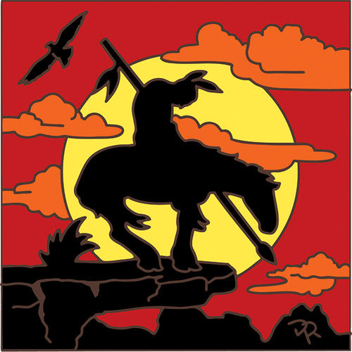 End of the Trail Sunset Silhouette Tile