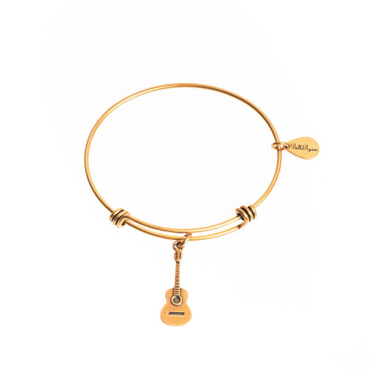 Guitar Expandable Bangle Charm Bracelet