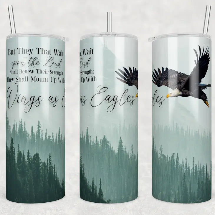 Drifting Dogwood Designs - Isaiah 40:31 Wait Upon The Lord Tumbler