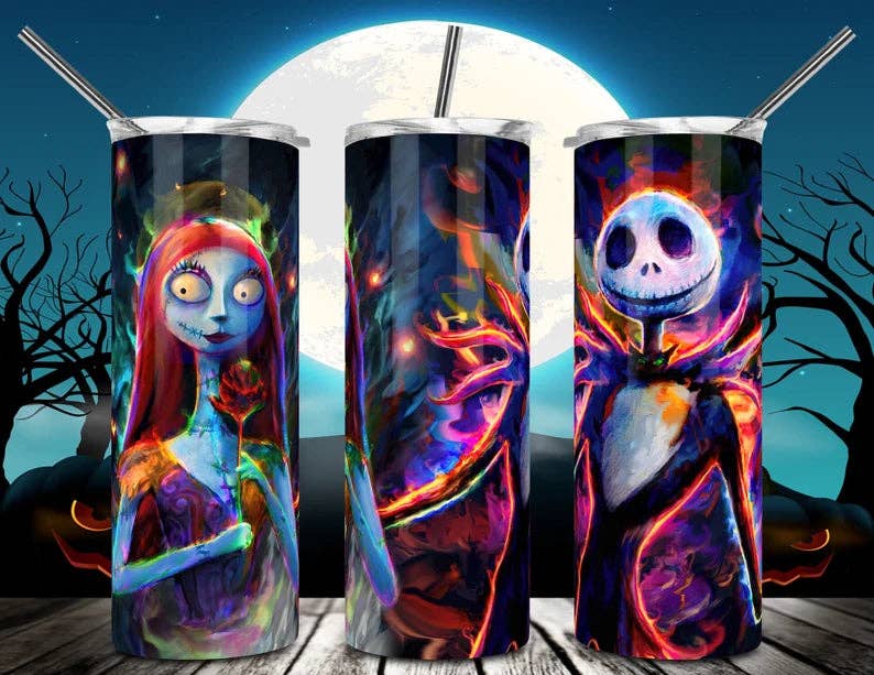Jack Sally Nightmare Before Christmas Stainless Steel Tumbler