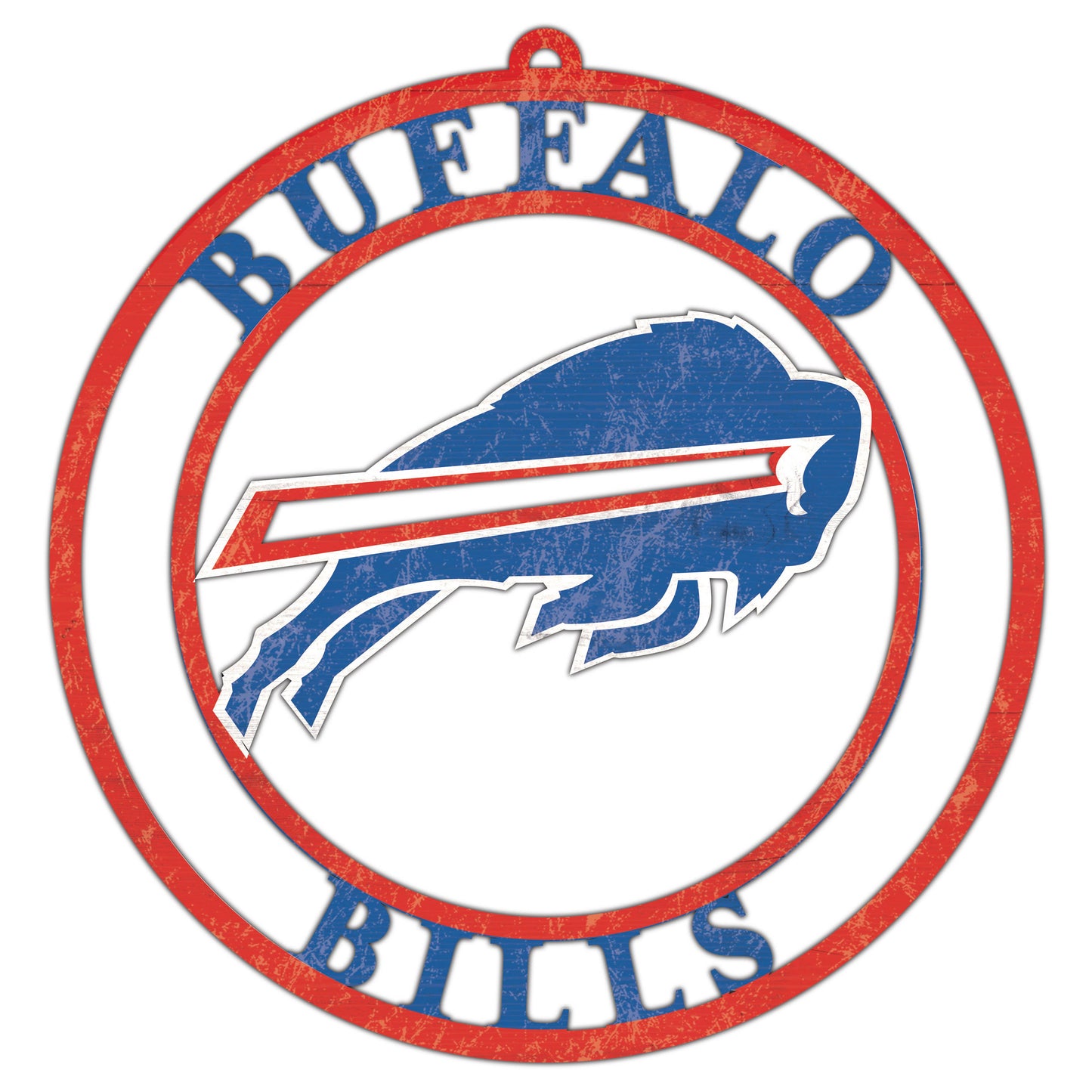 Buffalo Bills Round Cutout Wood Sign