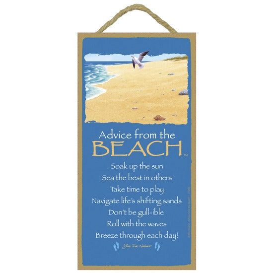 Advice from the Beach Wood Sign