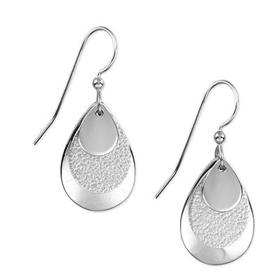 Silver Forest Triple Silver Teardrop Earrings