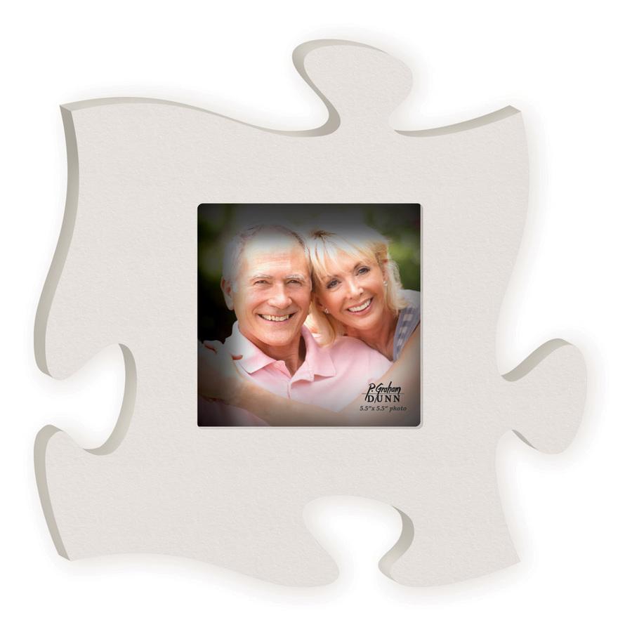 White Single Puzzle Piece Photo Frame