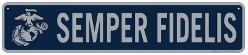 Marines Semper Fidelis Street Sign