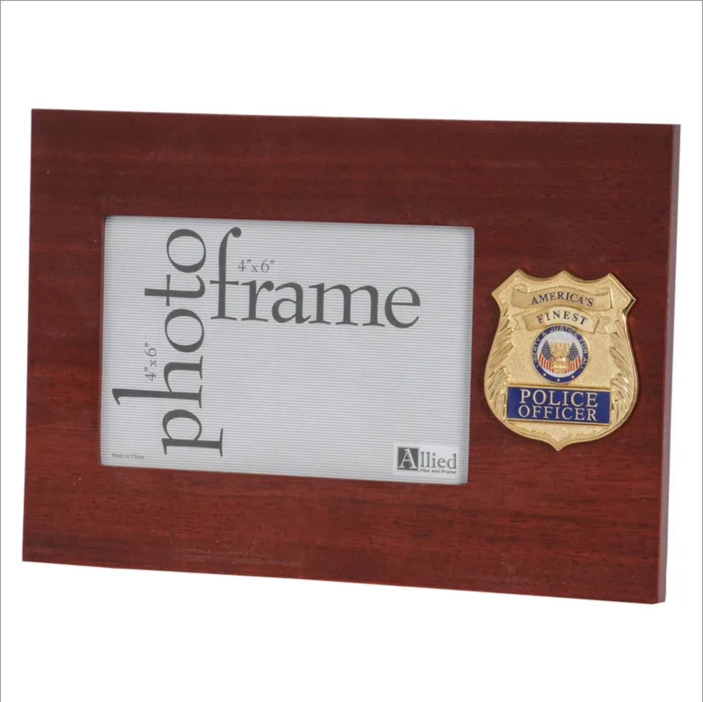Police Department Medallion 4-Inch by 6-Inch Desktop Picture Frame