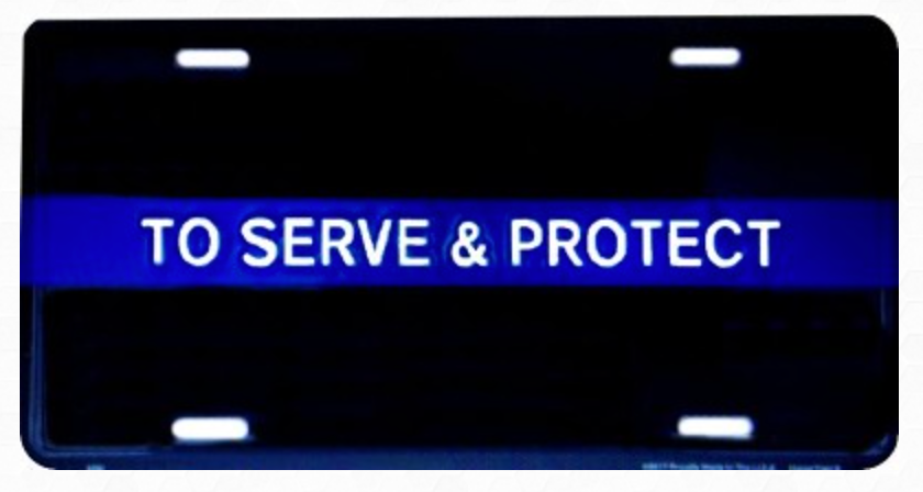 To Serve and Protect License Plate
