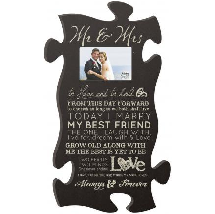 Mr. & Mrs...Puzzle Piece Photo Frame