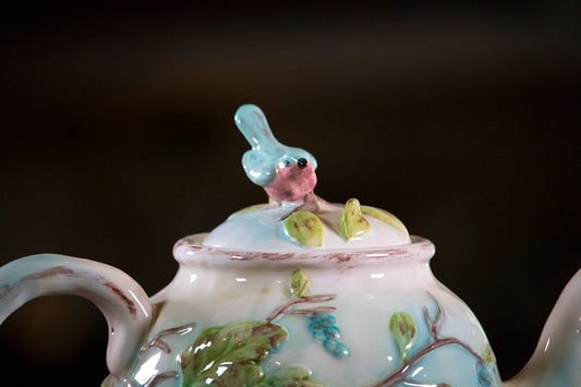 Woodcut Farmhouse Teapot