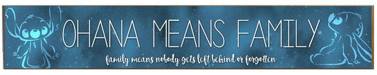 Lilo and Stitch Ohana Means Family Wood Wall Art