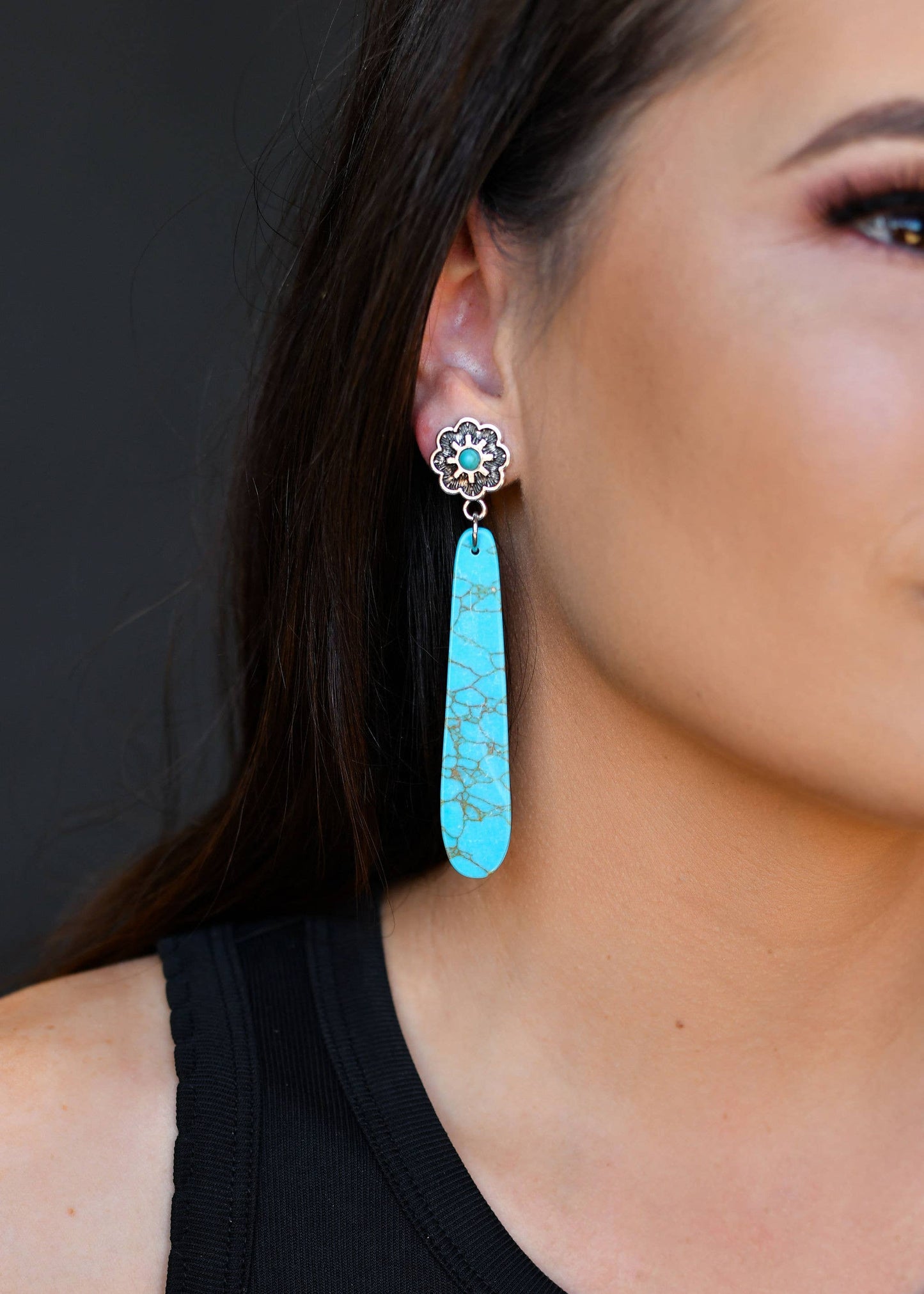 Turquoise Slab Post Earrings