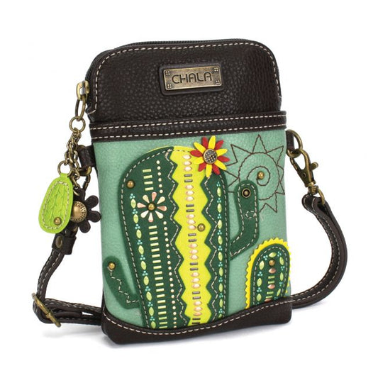 Cactus Dazzled Cellphone Crossbody Teal