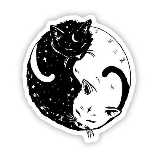 Yin and Yang Cat Sticker