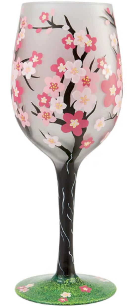 “CHERRY BLOSSOM” Lolita WINE GLASS, 15 OZ.