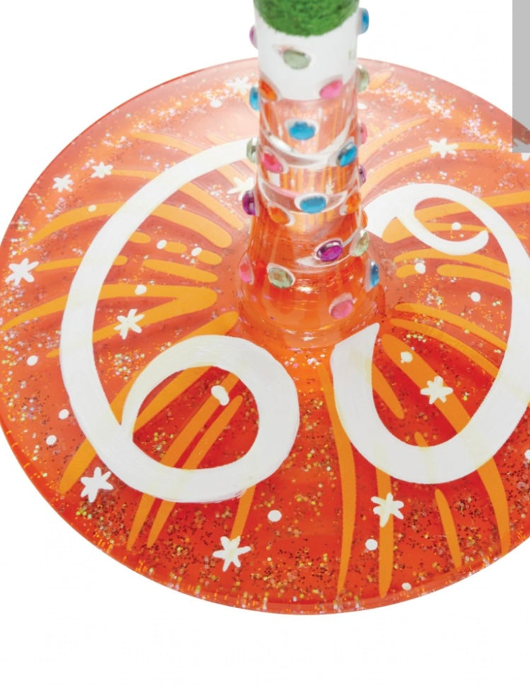 60th Birthday Lolita Wine Glass