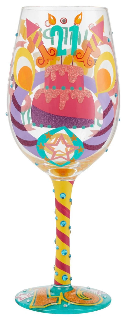 Happy 21st Birthday Lolita Wine Glass