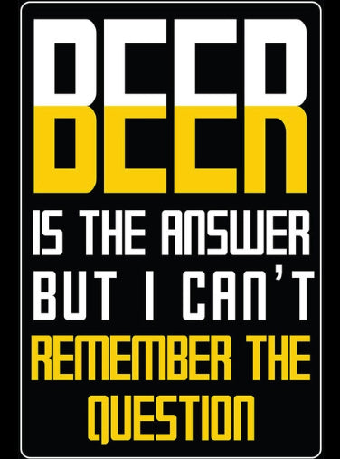 Beer Is The Answer Tin Sign