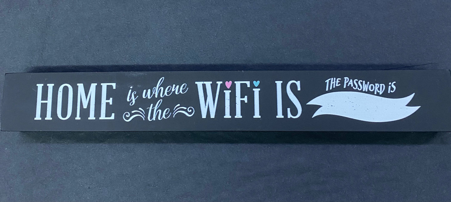Home Is Where The Wi-fi Wooden Shelf Block