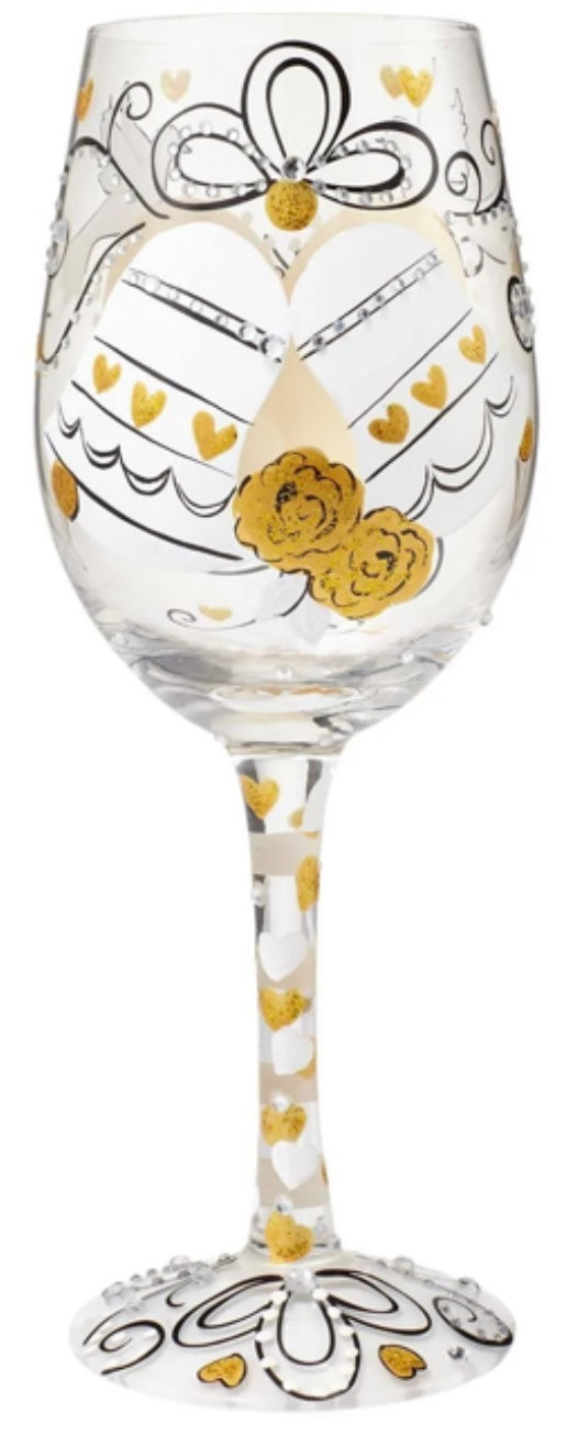 “Cheers to the Happy Couple” Lolita Wine Glass
