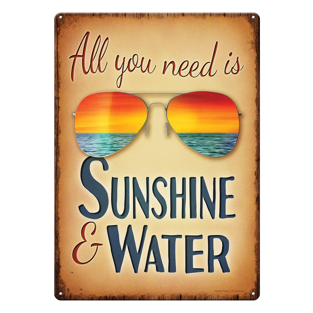 Sunshine & Water Tin Sign