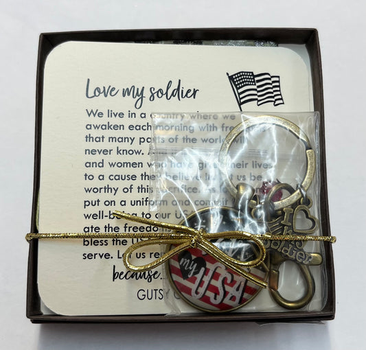 Love My Soldier Key Chain