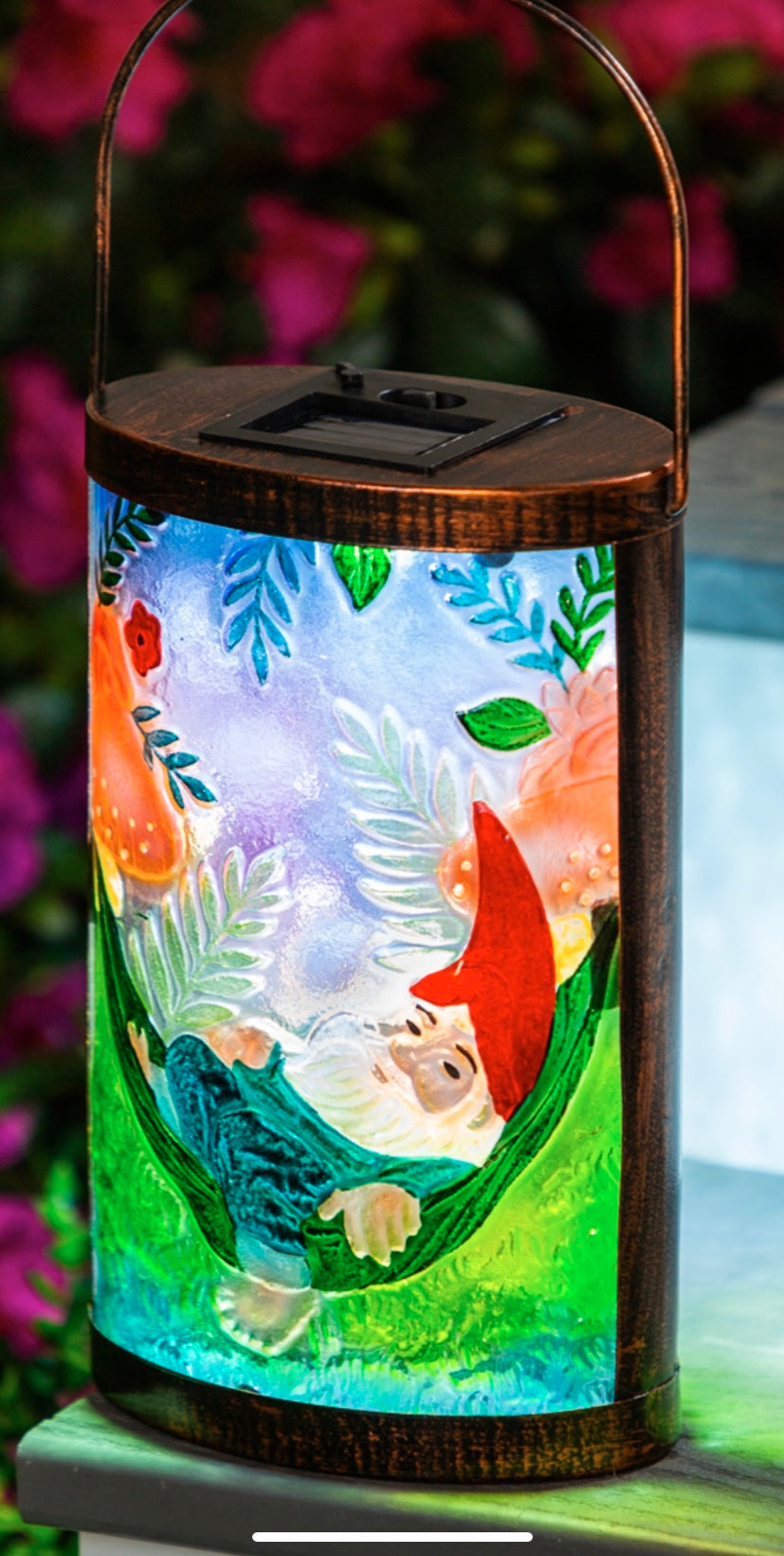 Peaceful Gnome Metal Solar Lantern