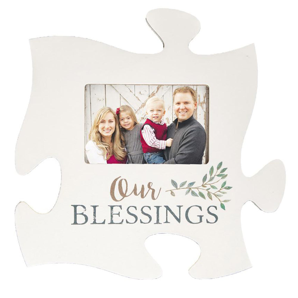 Our Blessings Puzzle Piece Photo Frame