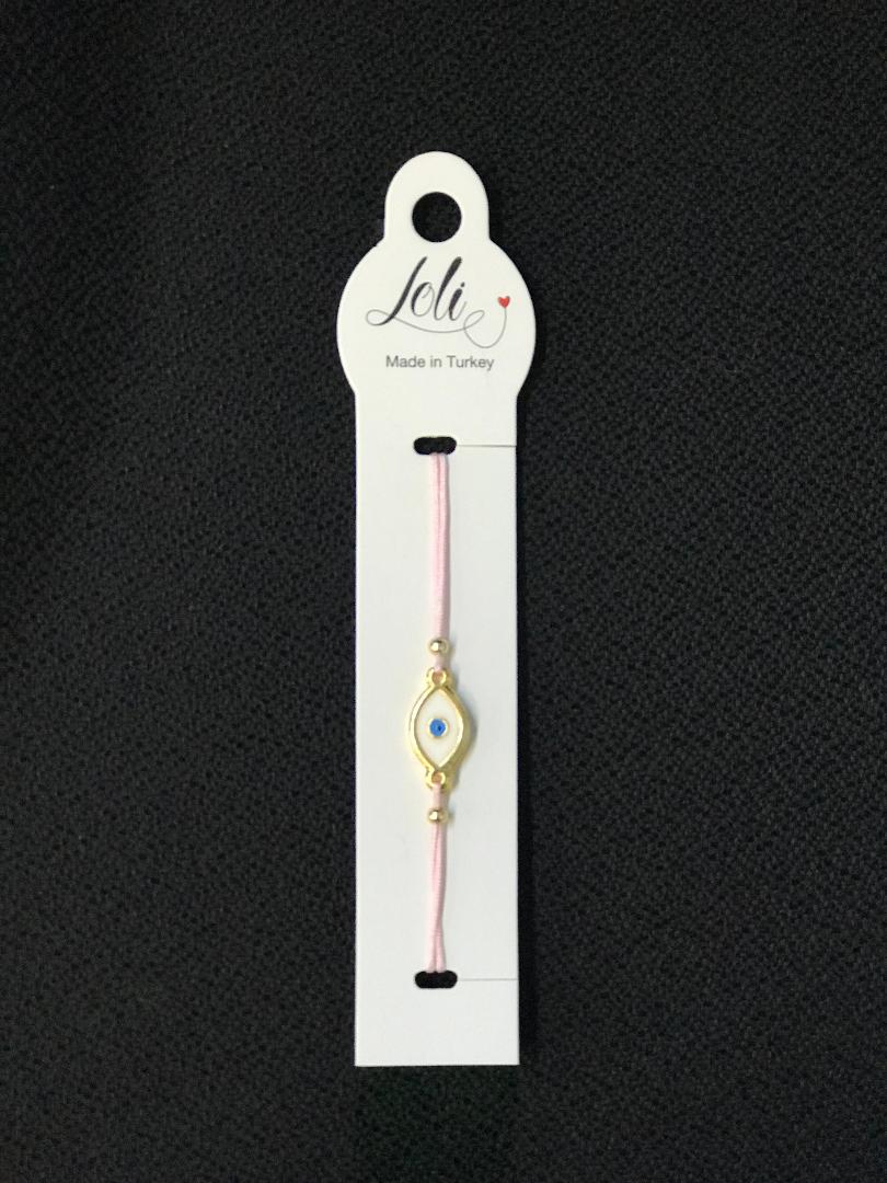 Pink Gold Plated Evil Eye Bracelet