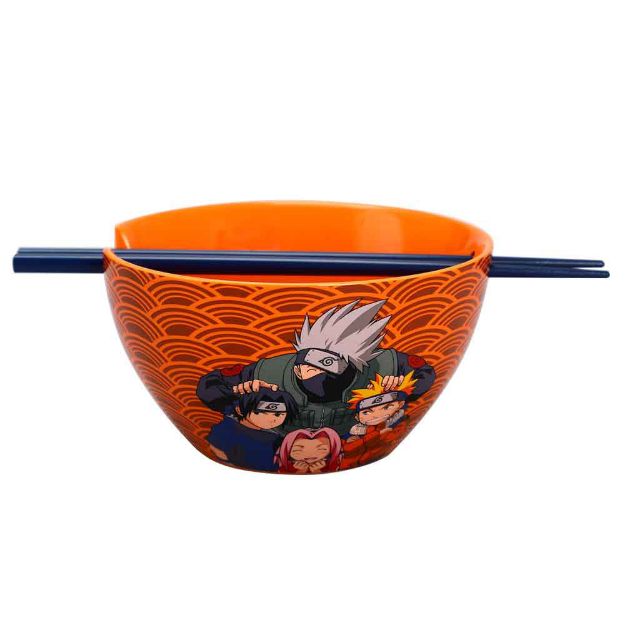 Naruto Orange Ramen Bowl with Chopsticks