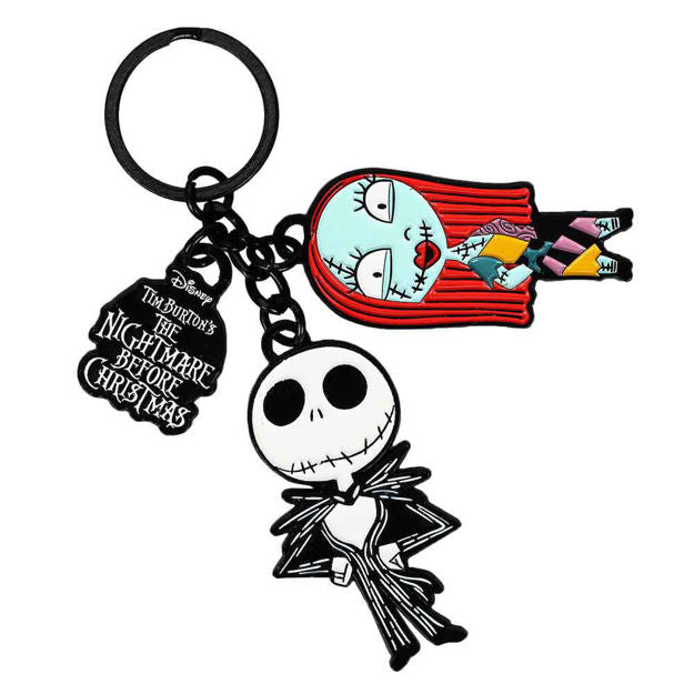 Nightmare Before Christmas Jack and Sally Charm Keychain