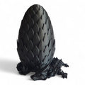 3D Printed 12" Dragon and 6" Egg: Black