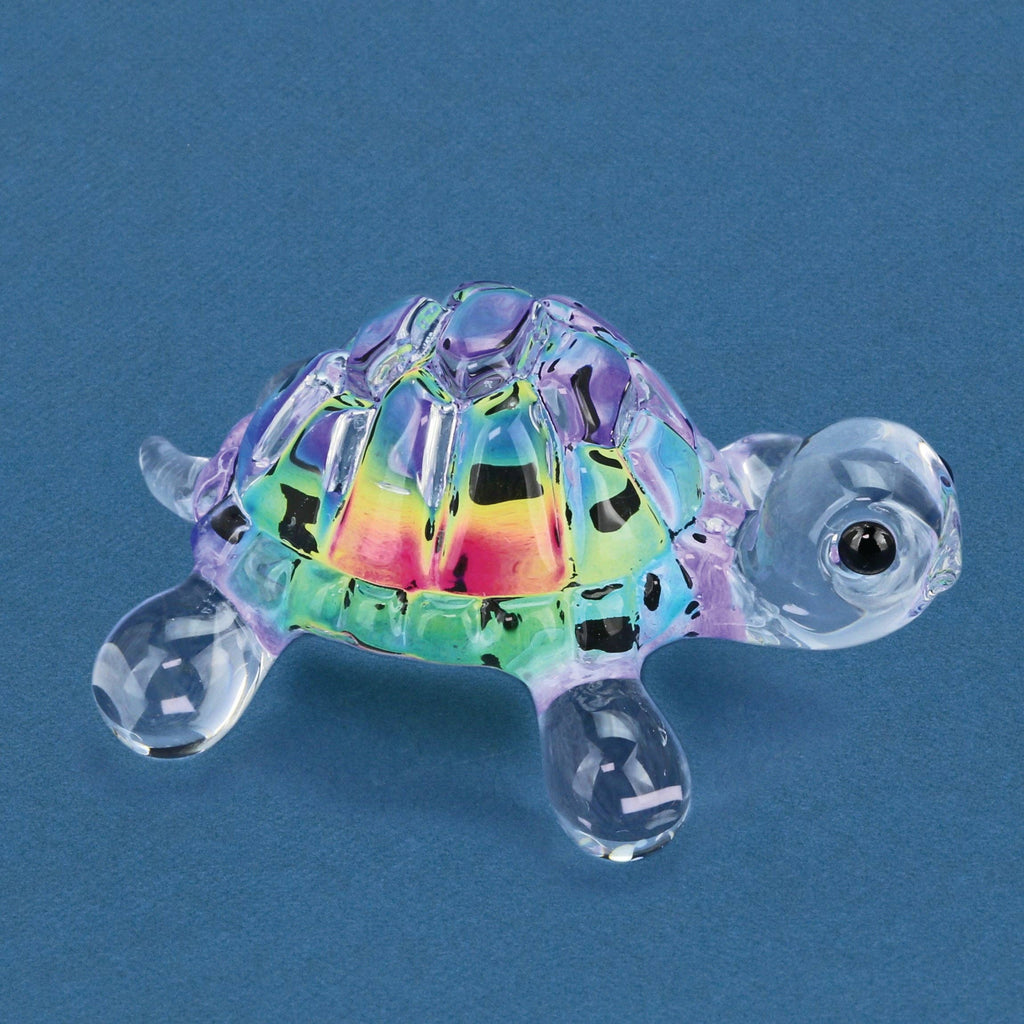 Tie Dye Glass Turtle Figurine
