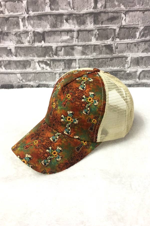 Cross Print Baseball Hat