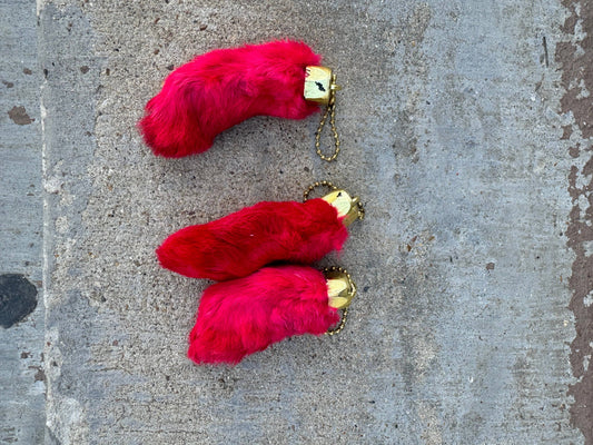 Lucky Rabbit foot - Genuine : Red