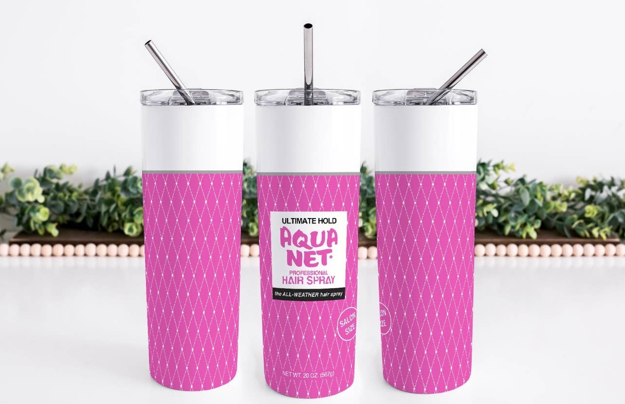 Aquanet Hairspray Tumbler: Pink / 20oz
