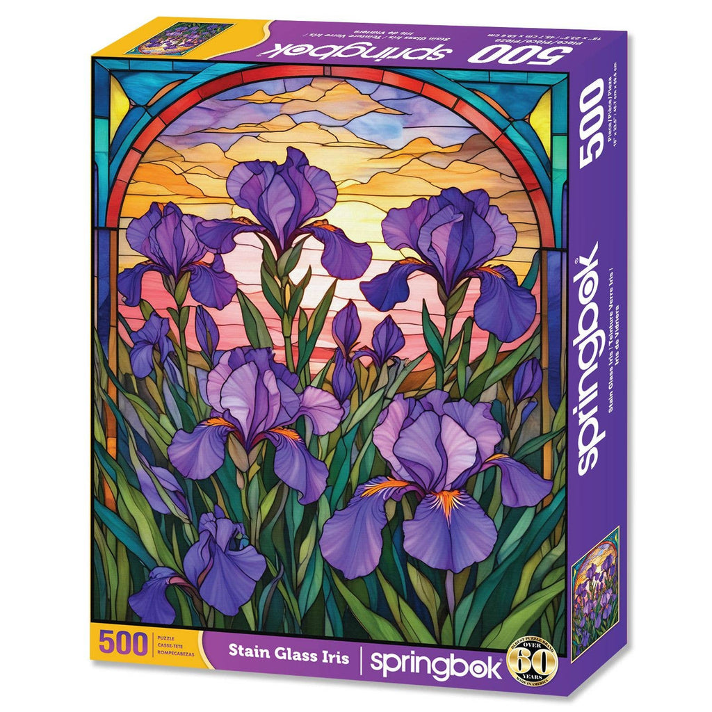 Stain Glass Iris 500 Piece Jigsaw Puzzle