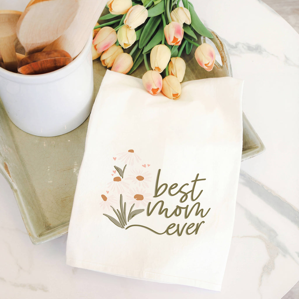 Best Mom Ever Daisies - Tea Towel