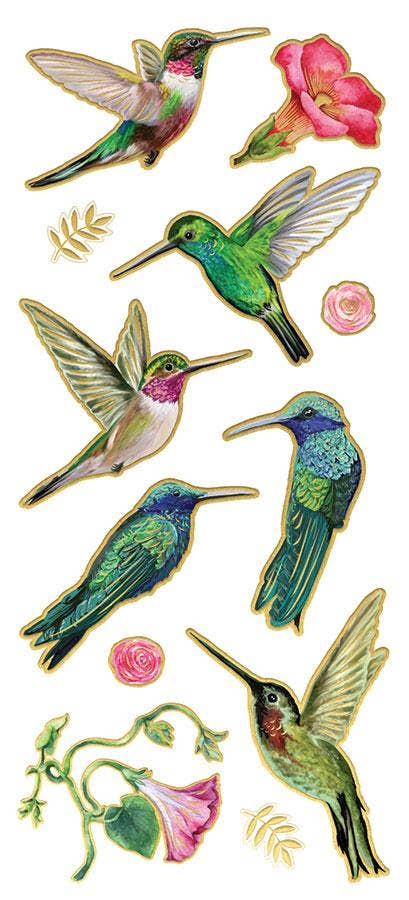 Hummingbirds Faux Enamel Stickers