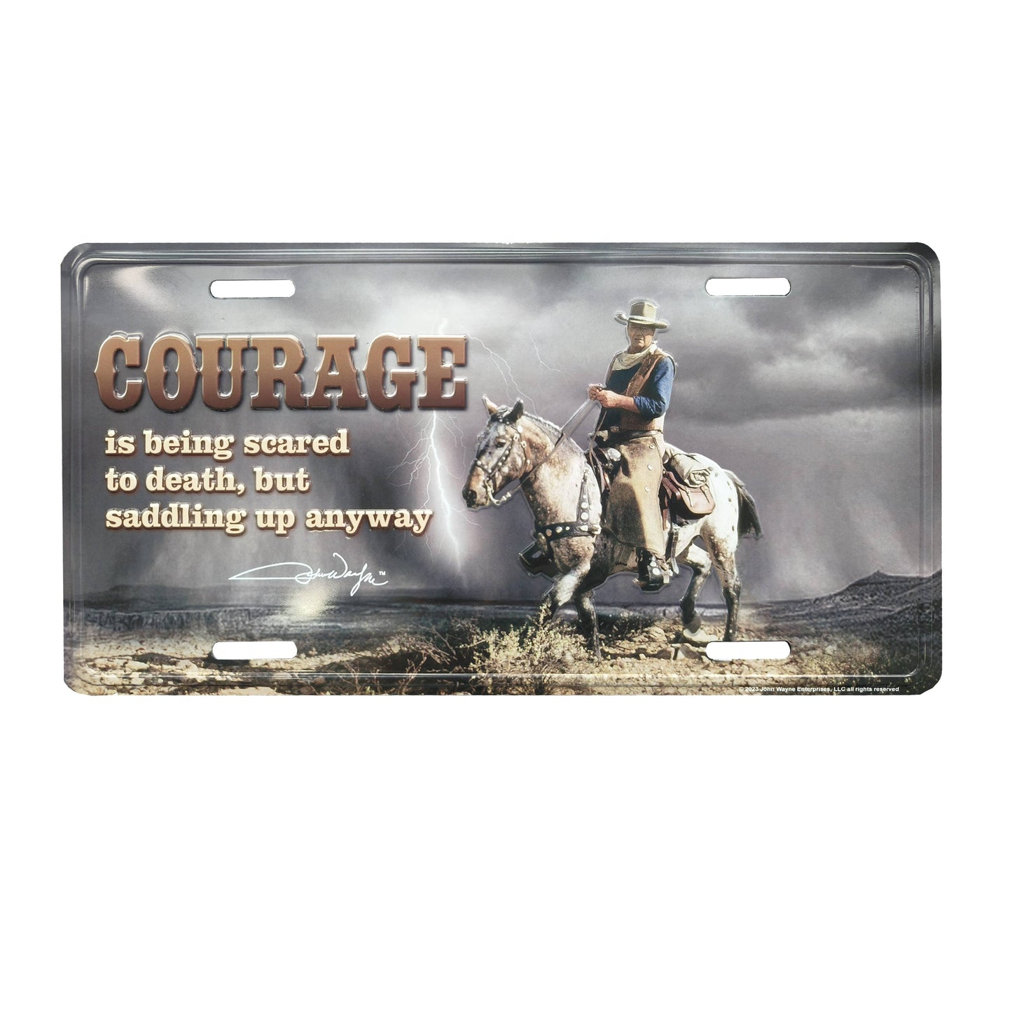 John Wayne License Plate Courage