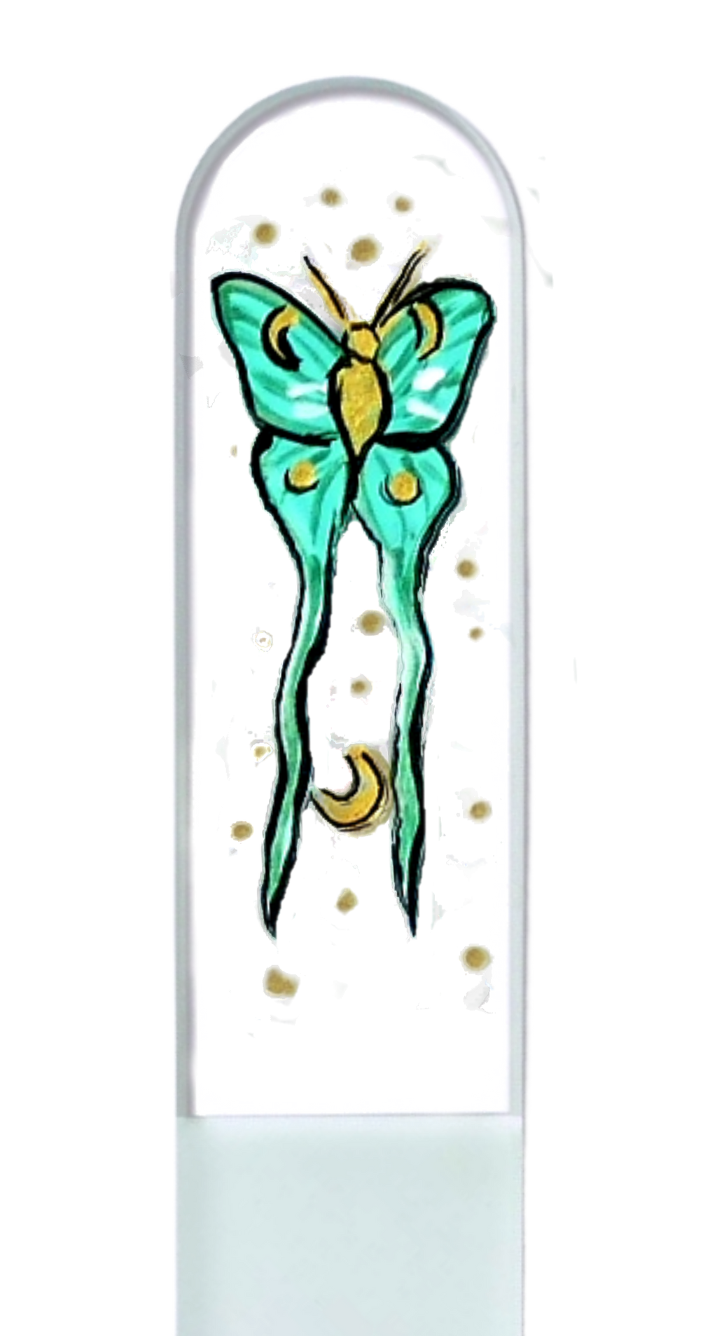 Moon Moth Luna New Beginnings Hand Painted Crystal Nail File: Medium