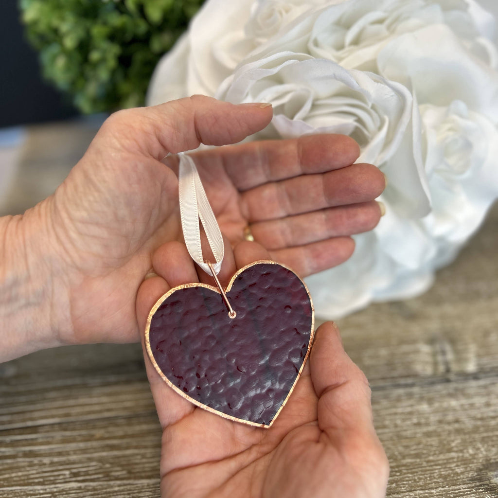Two Became One Wedding Gift: Stained Glass Red Heart