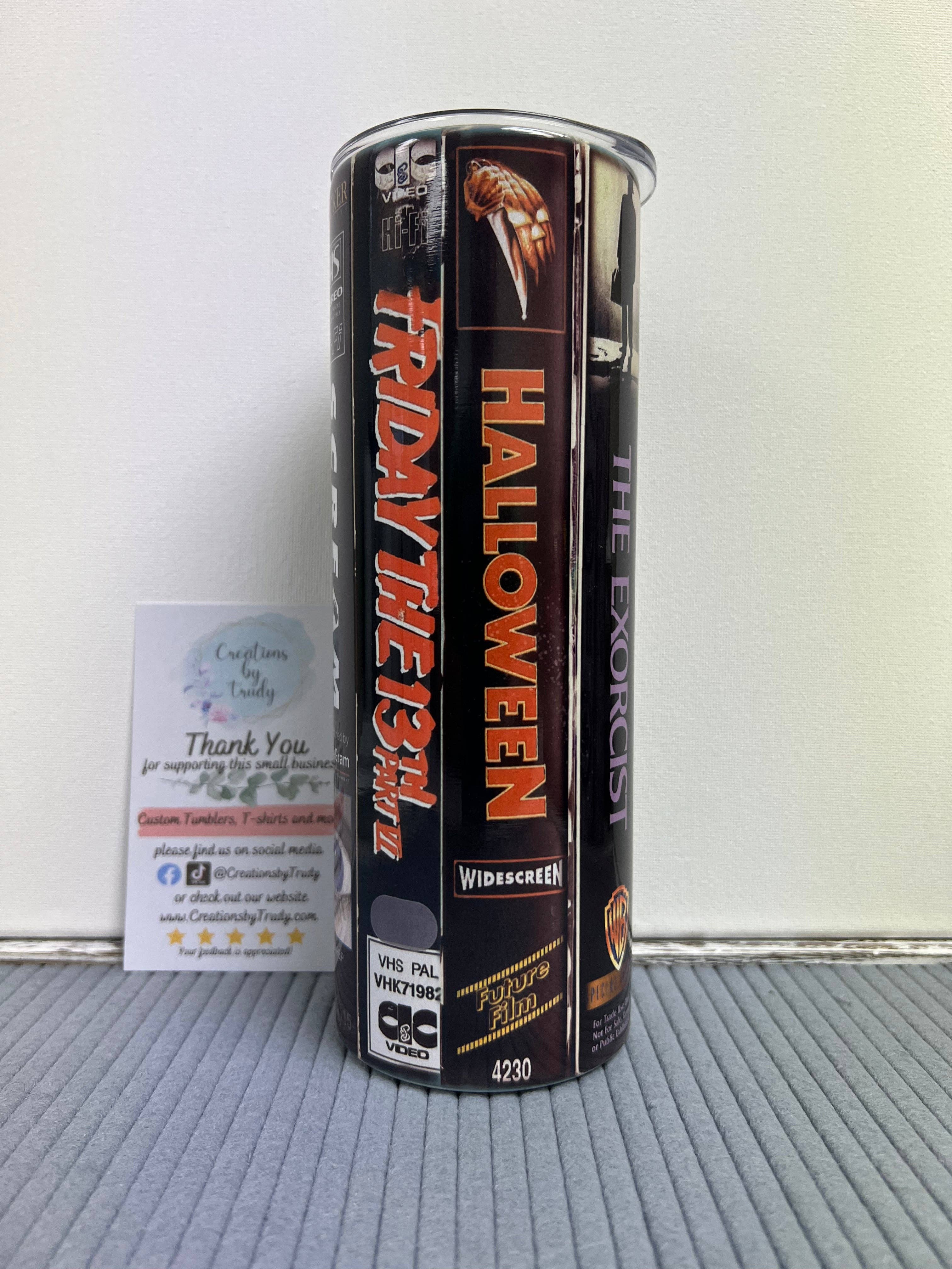 Old School VHS Horror Movies- Stainless Steel Tumbler: 20oz