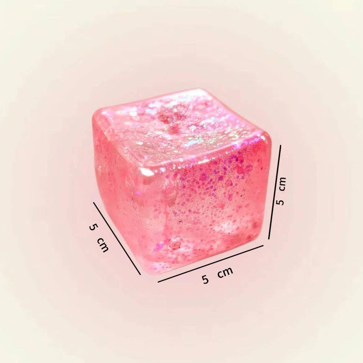 Glitter Ice Cube Squishy Toy Slow Rising Stress Relief Squeeze Toy