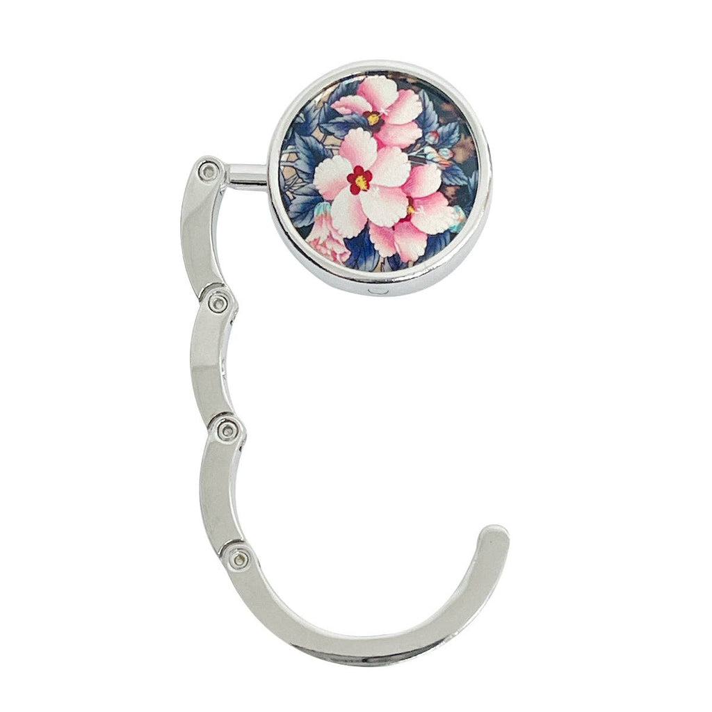Foldable Handbag Hanger: Pink Daisies
