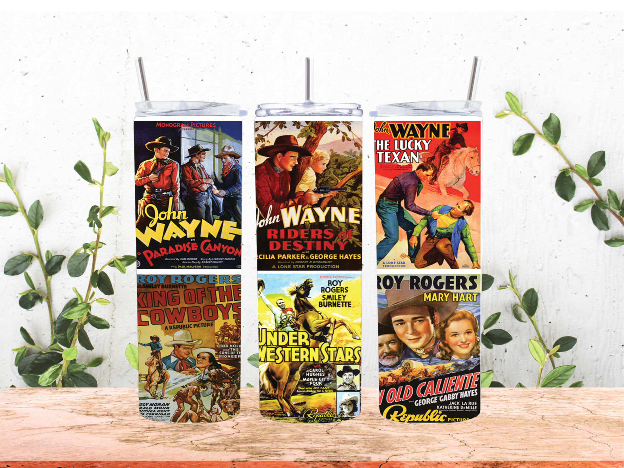 John Wayne Movie Collage  20 Ounce Tumbler