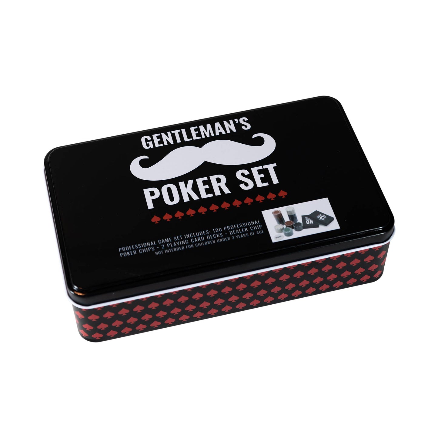 Men's Professional Poker in a Tin Set: Black